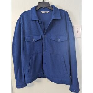 Zara Royal Blue Mens Trendy Jacket With Chest Pockets And Angle...